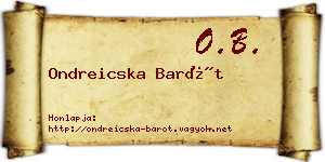 Ondreicska Barót névjegykártya
